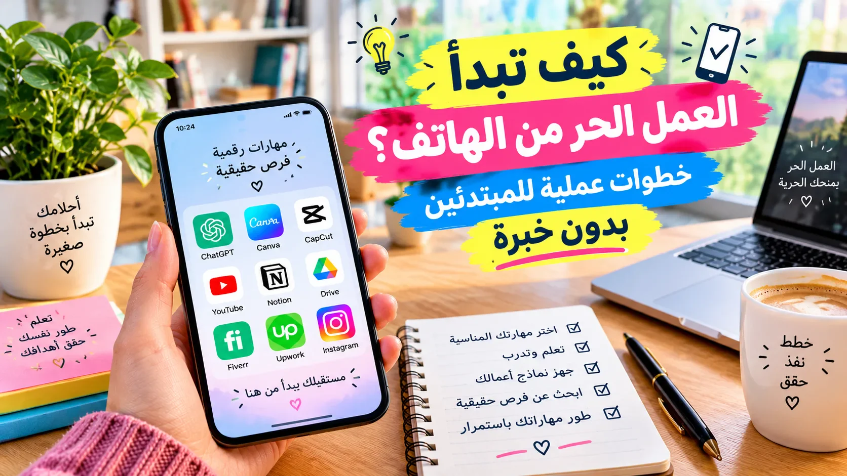 image about   كيف تبدأ العمل الحر من الهاتف؟ خطوات عملية للمبتدئين بدون خبرة