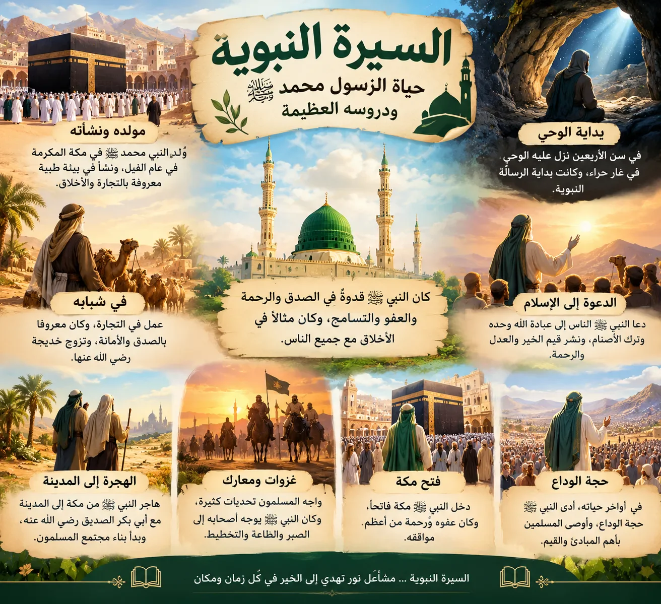 image about السيرة النبوية: حياة الرسول محمد ﷺ ودروسه العظيمة