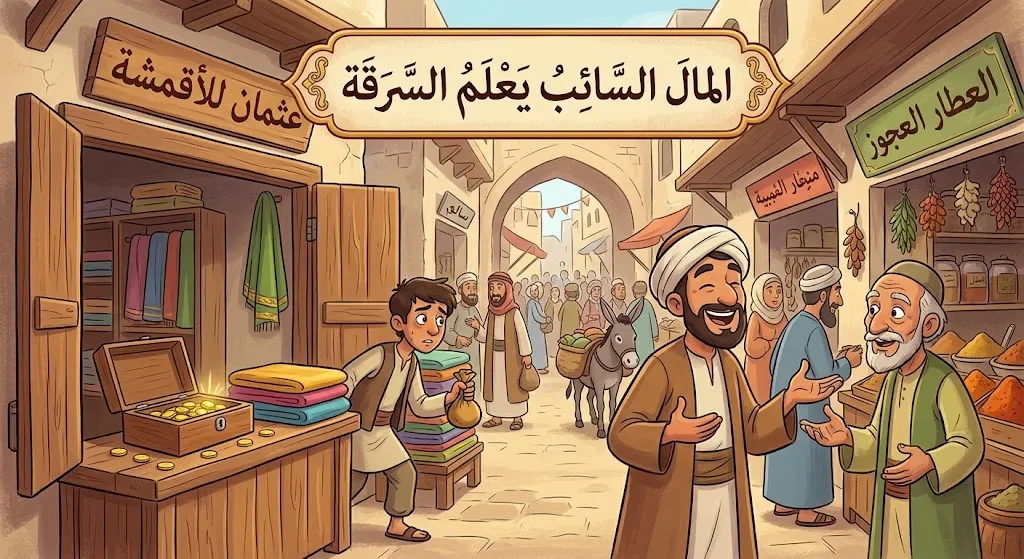image about المال السايب يعلم السرقه
