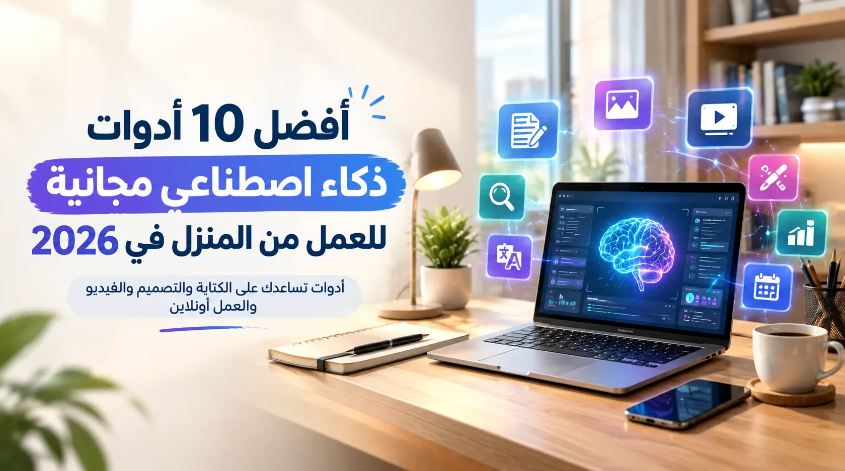 image about أفضل 10 أدوات ذكاء اصطناعي مجانية للعمل من المنزل في 2026