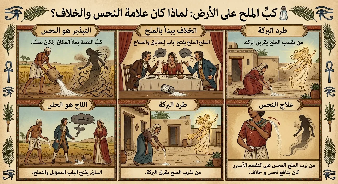 image about 🧂 كبّ الملح على الأرض.. ليه الناس زمان اعتبروه علامة على النحس والخلاف؟