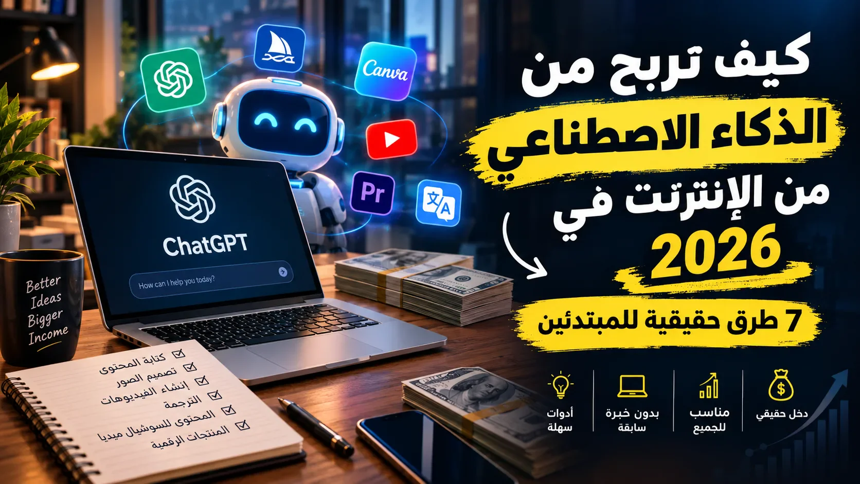 image about كيف تربح من الذكاء الاصطناعي من الإنترنت في 2026؟