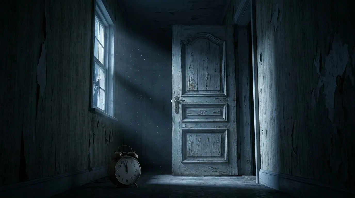 image about 🚪 الباب الذي يفتح وحده — باب مغلق يبدأ في الفتح كل ليلة.