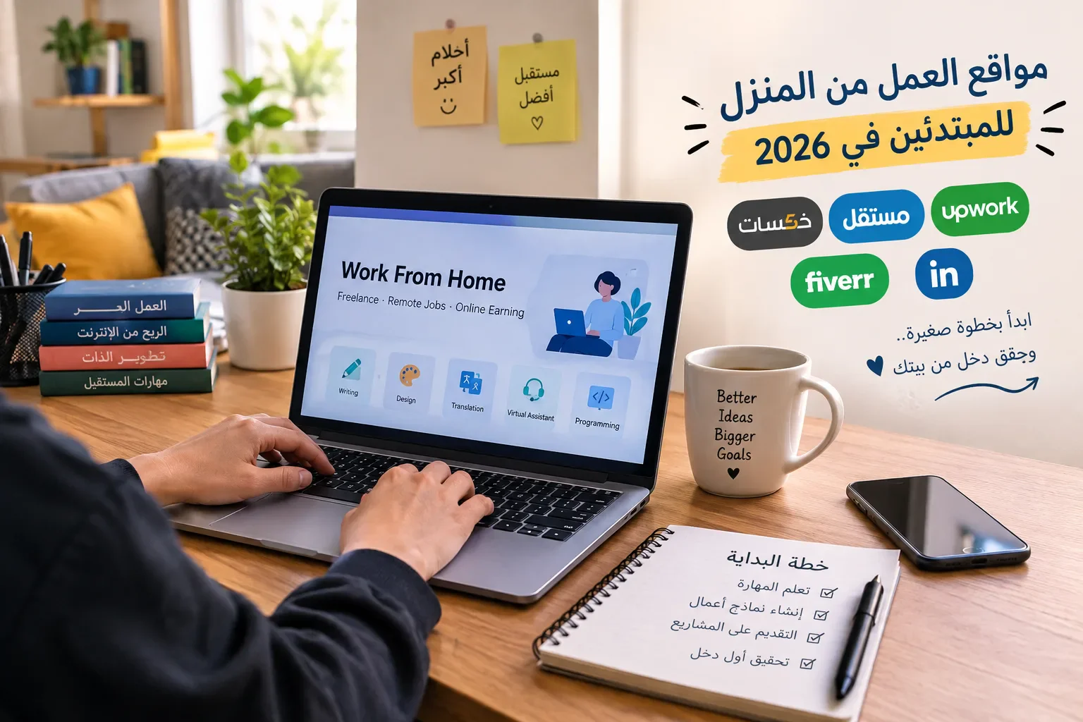 image about أفضل مواقع العمل من المنزل للمبتدئين في 2026