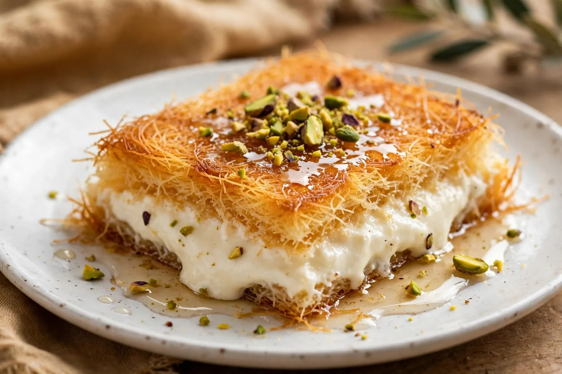 image about *طريقة عمل الكنافة النابلسية بالقشطة في المنزل*.