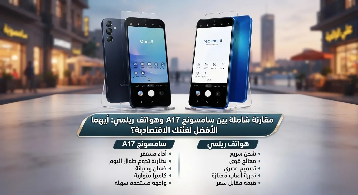 image about مقارنة بين سامسونج A17 وريلمي مواصفات وأسعار في مصر