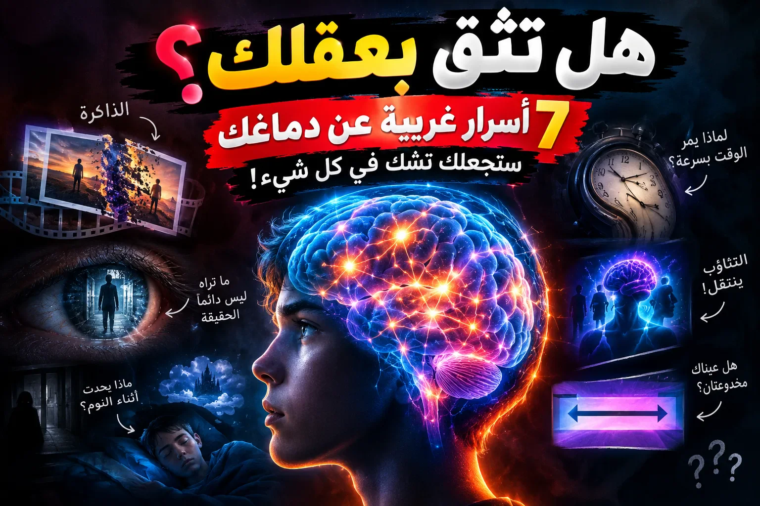 image about هل تثق بعقلك؟ 7 أسرار غريبة عن دماغك ستجعلك تشك في كل شيء! 🧠😱