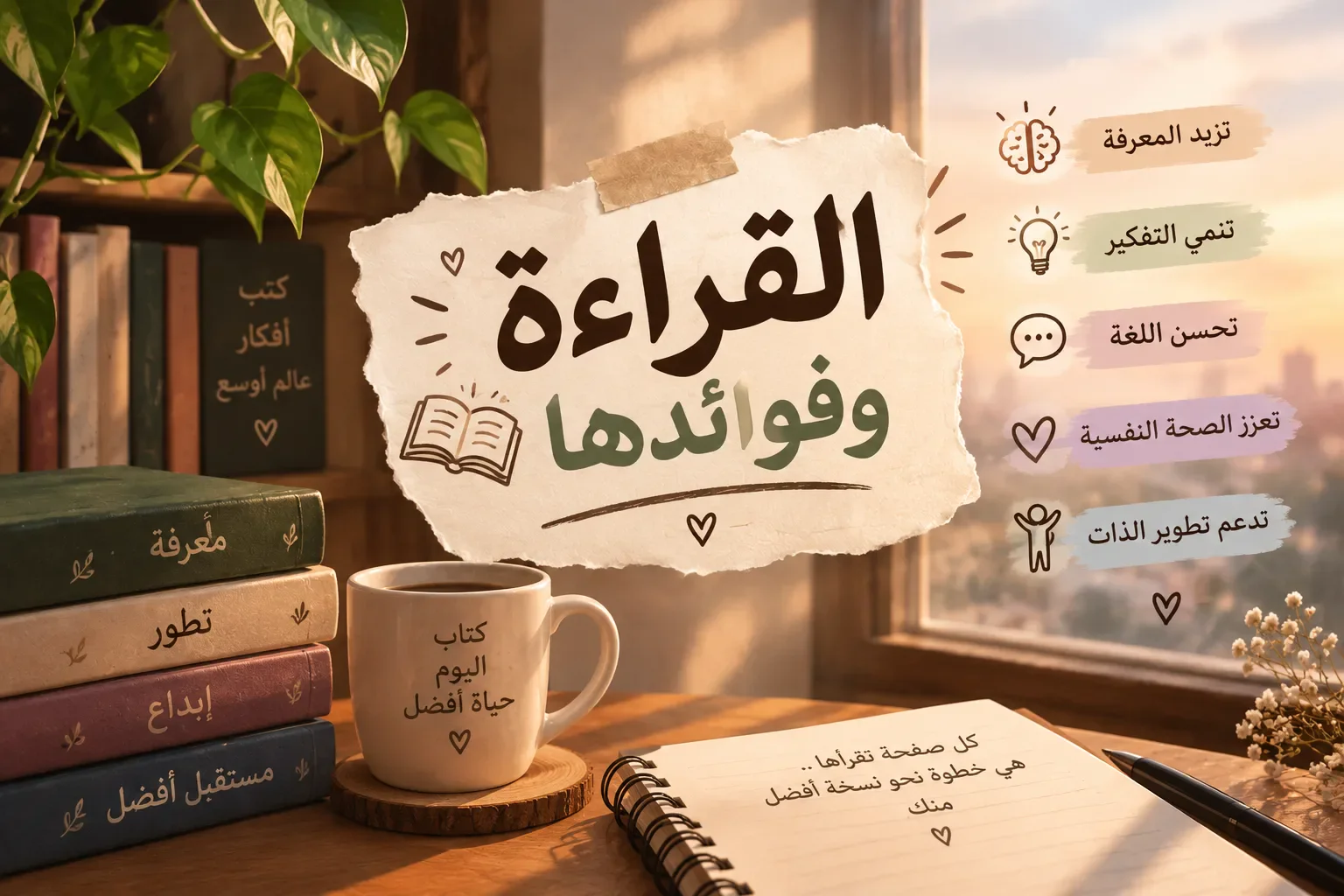 image about القراءة وفوائدها في تطوير العقل وبناء الشخصية