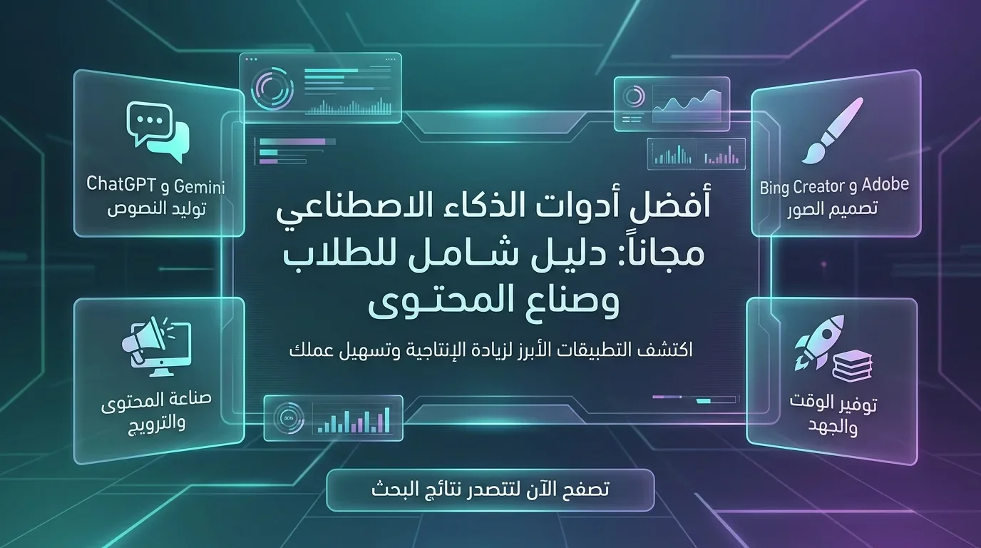 image about أفضل أدوات الذكاء الاصطناعي مجاناً: دليل شامل للطلاب وصناع المحتوى