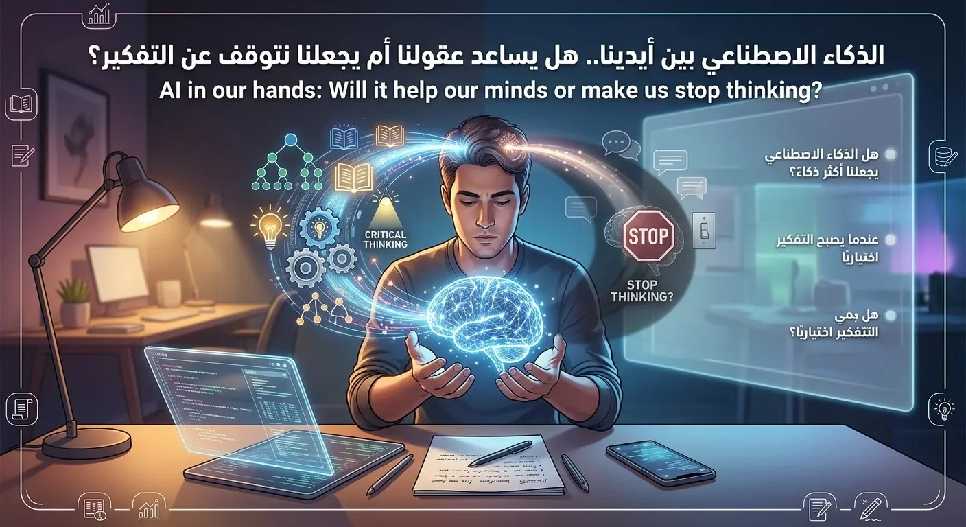 image about الذكاء الاصطناعي بين أيدينا.. هل يساعد عقولنا أم يجعلنا نتوقف عن التفكير؟