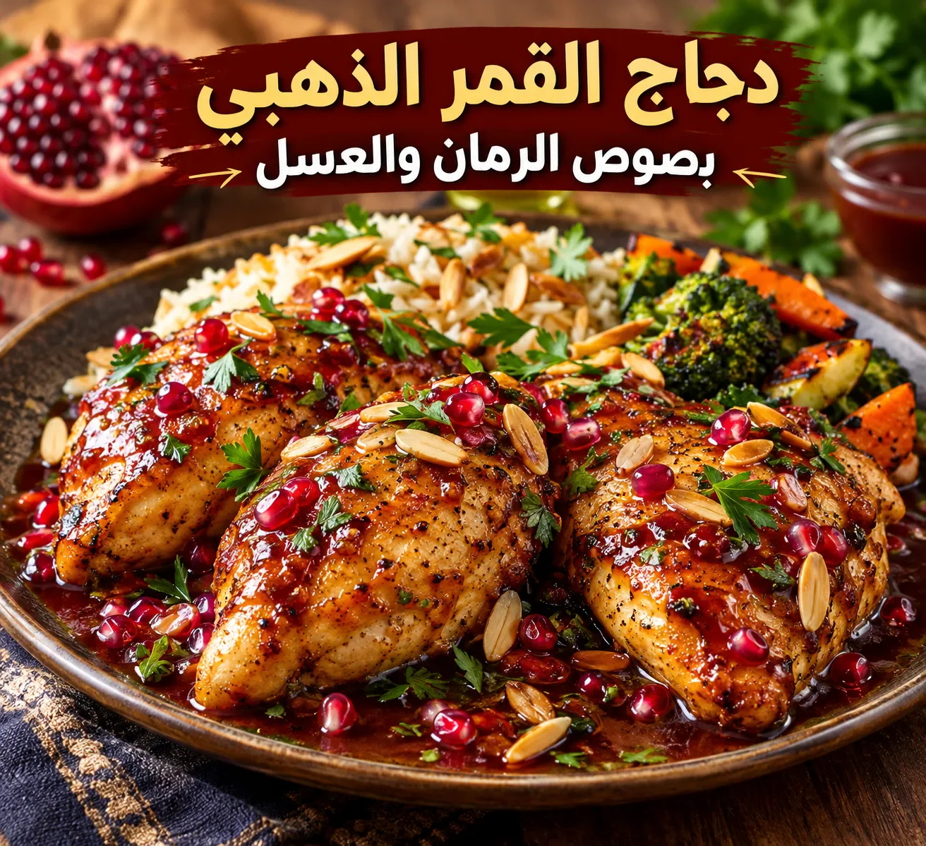 image about دجاج القمر الذهبي بصوص الرمان والعسل.. وصفة  تجمع بين الحلاوة واللمسة الشرقية