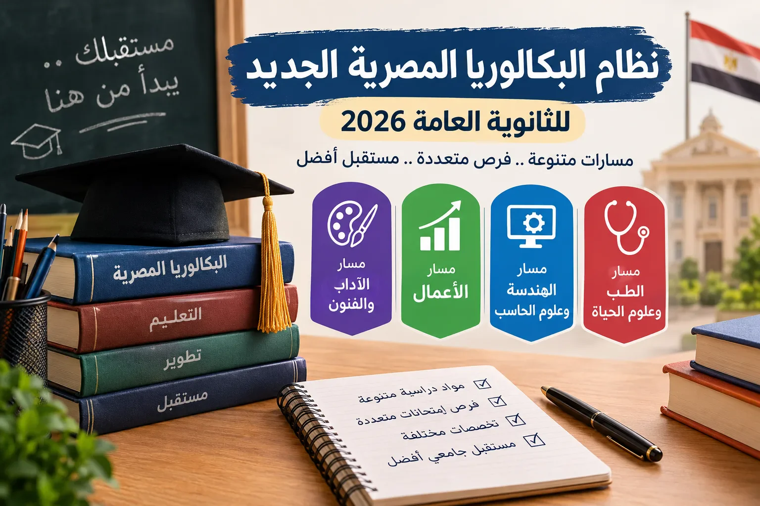 image about نظام البكالوريا المصرية الجديد 2026.. تعرف على المواد والمسارات ونظام الامتحانات