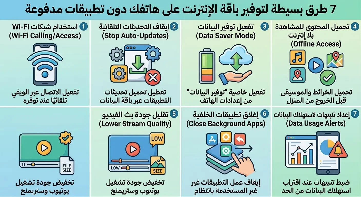 image about 7 طرق بسيطة لتوفير باقة الإنترنت على هاتفك دون الحاجة إلى تطبيقات مدفوعة