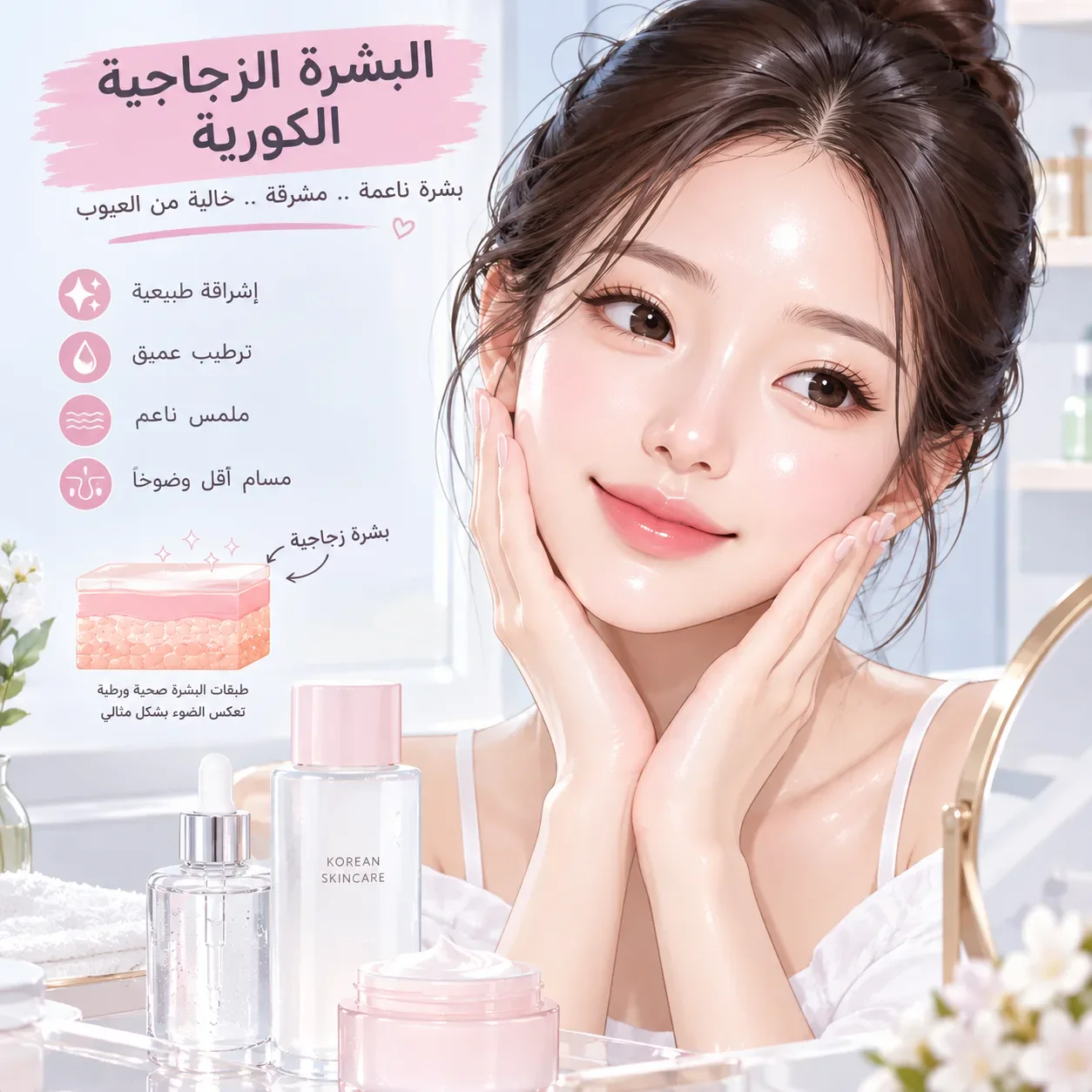 image about سر البشرة الزجاجية الكورية: خطوات بسيطة لها تأثير كبير تساعدك لتحقيق  بشرة كلها نضارة وإشراق وحيوية في المنزل بأقل تكلفة