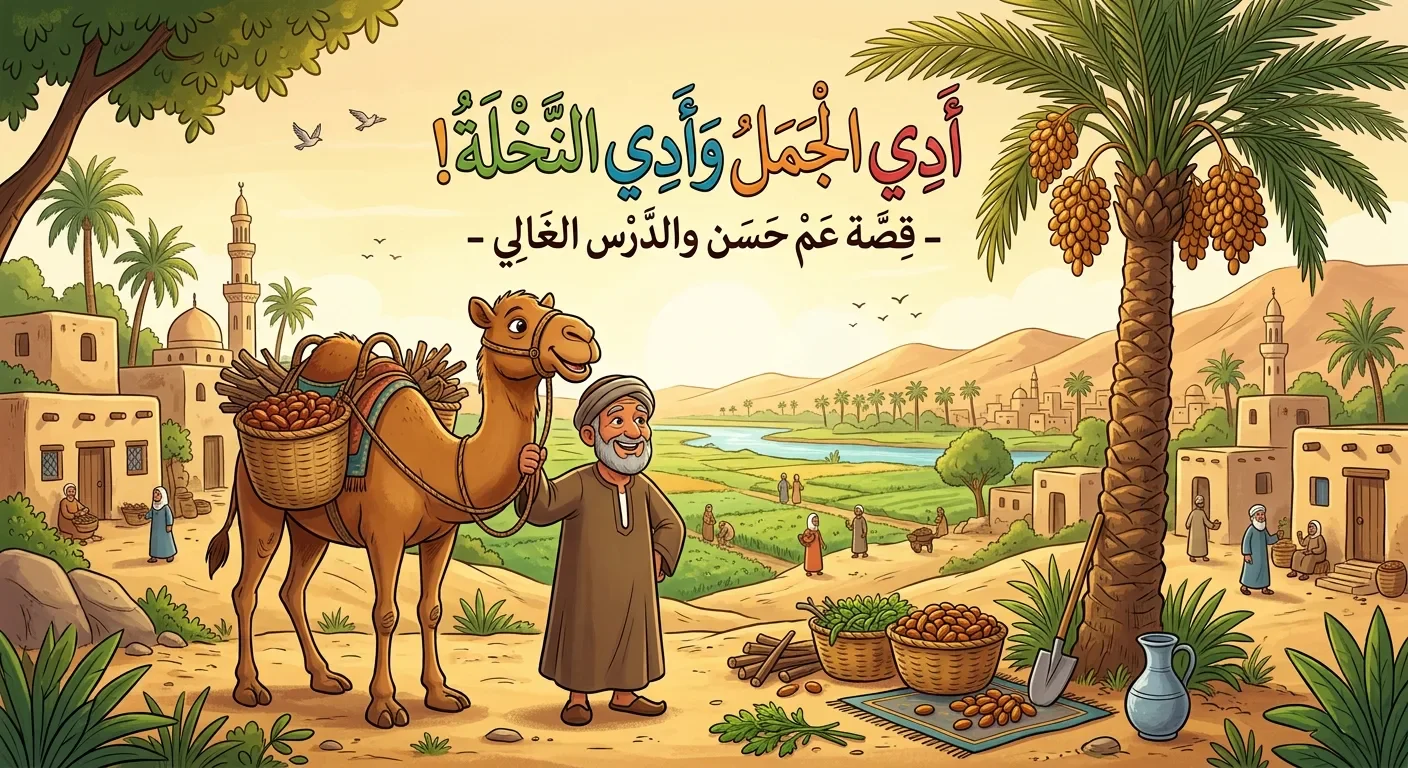 image about قصة أدي الجمل وأدي النخلة