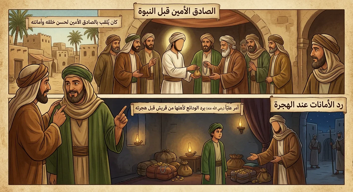 image about قصة النبي ﷺ مع الصدق والأمانة