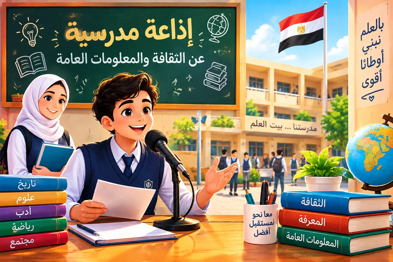 image about إذاعه مدرسيه عن الثقافه و المعلومات لجميع طلاب إبتدائي و إعدادي و ثانوي بجميع الفقرات