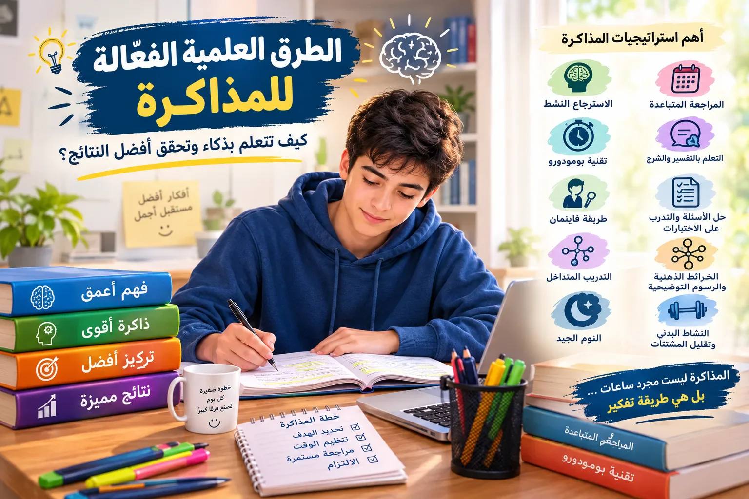 image about الطرق العلمية الفعّالة للمذاكرة: كيف تتعلم بذكاء وتحقق أفضل النتائج؟