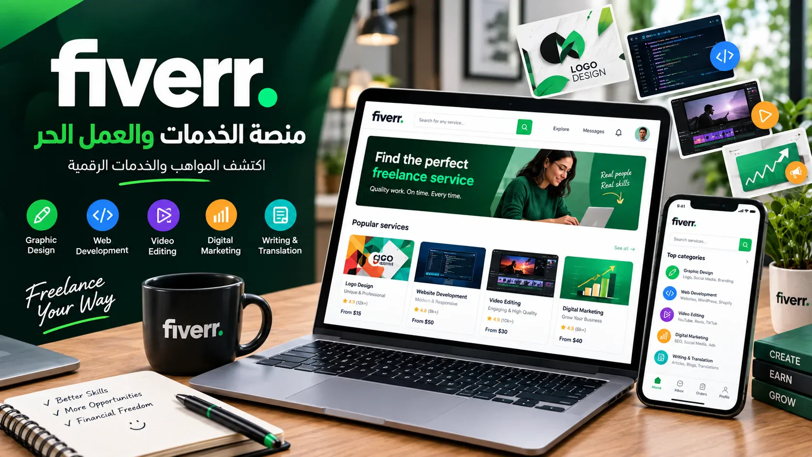 image about 7 مواقع للعمل الحر للمبتدئين في 2026: ابدأ من الصفر