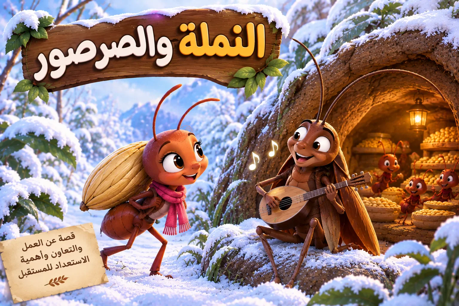 image about 🐜 النملة والصرصور.. حكاية نونا وزقزوق ودرس الاستعداد للشتاء