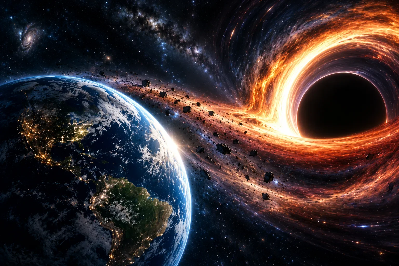 image about 🌌 ماذا يحدث لو اقتربت الأرض من ثقب أسود؟ سيناريو علمي مرعب