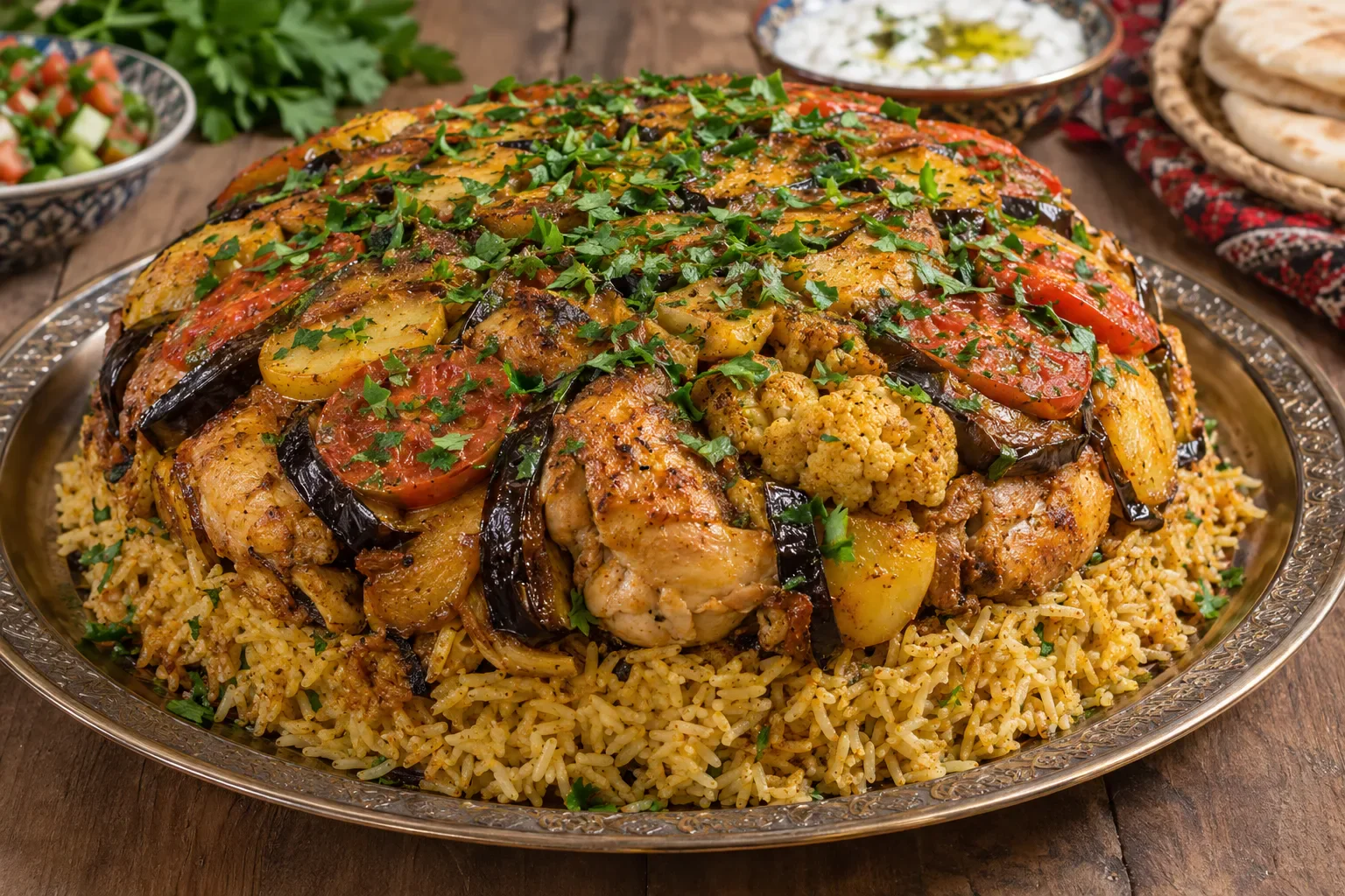 image about طريقة عمل المقلوبة الفلسطينية بالدجاج في المنزل بخطوات سهلة ومذاق أصيل