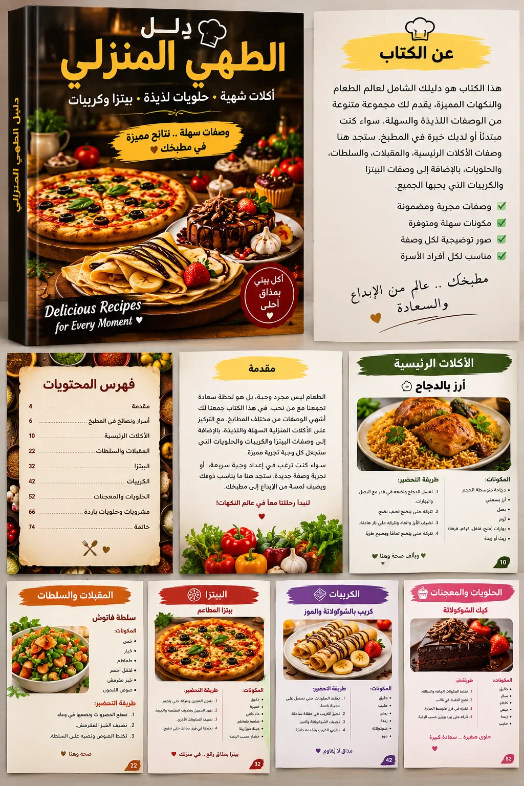 image about دليل المطبخ الشامل: أشهى الأكلات والحلويات والبيتزا والكريب في بيتك