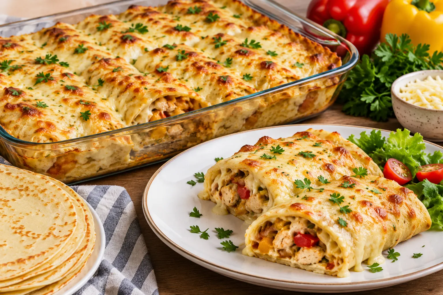 image about طريقة عمل كريب صينية في الفرن بالفراخ والجبنة بخطوات سهلة