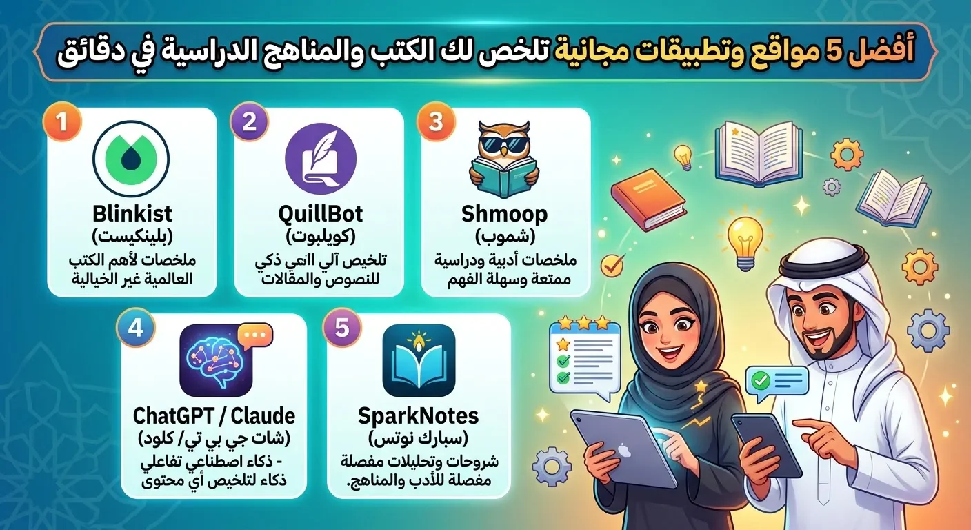 image about • أفضل 5 مواقع وتطبيقات مجانية تلخص لك الكتب والمناهج الدراسية في دقائق.
