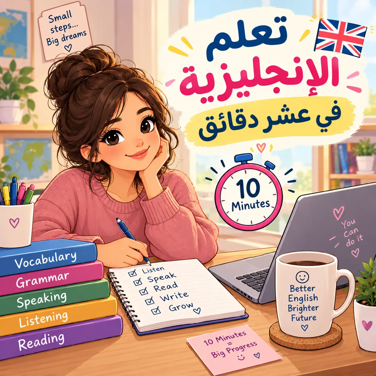 image about هل يمكنني تَعلُّم اللغة الإنجليزية في دقائق معدودة يومياً ؟