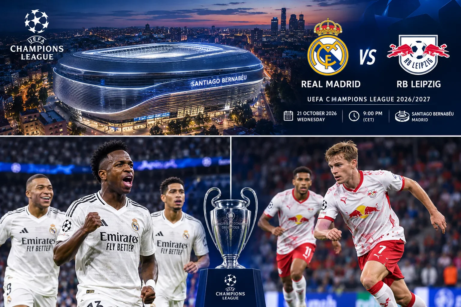 image about موعد مباراة ريال مدريد ولايبزيج وأهم الأخبار والتفاصيل
