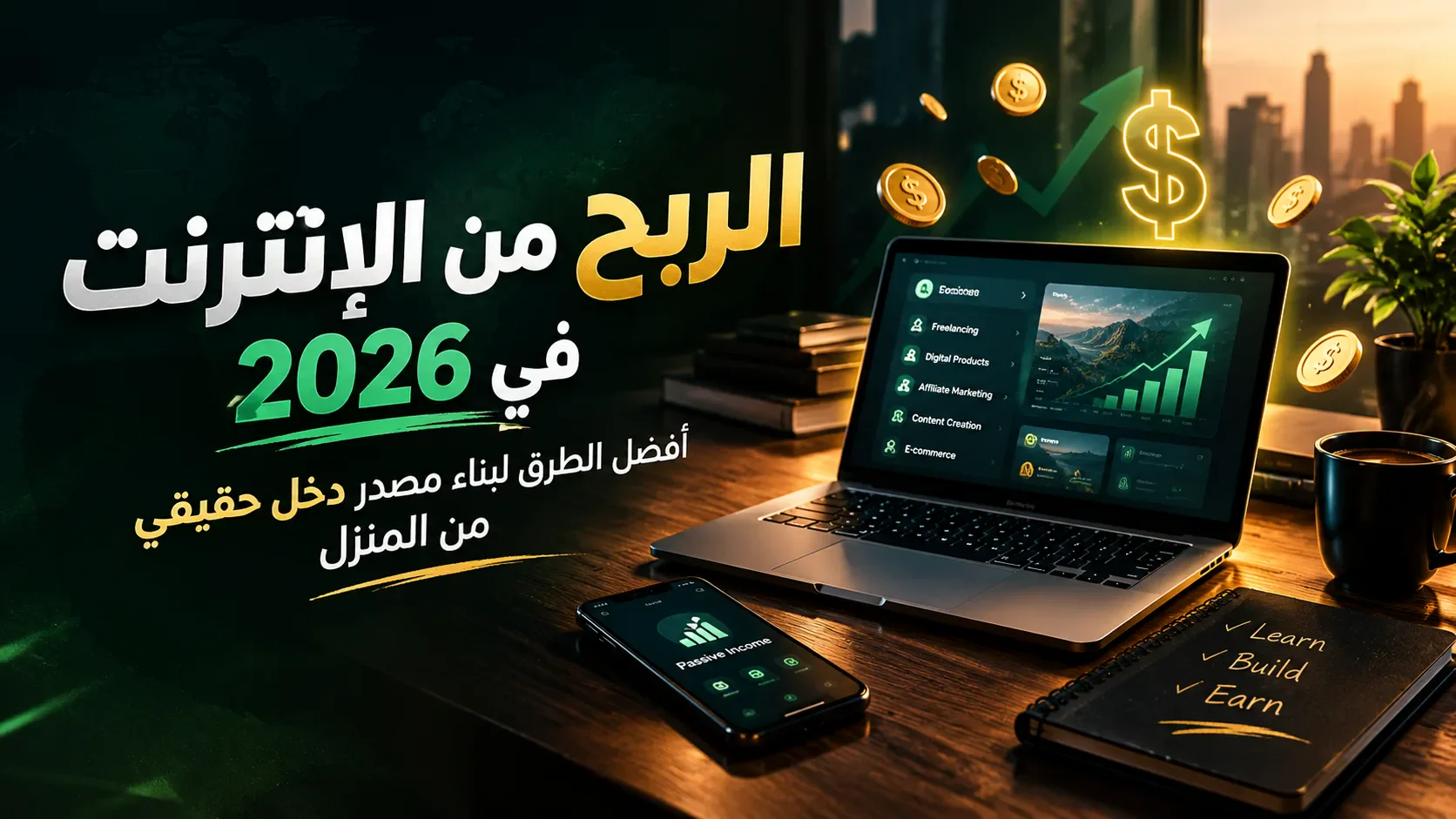 image about الربح من الإنترنت في 2026: أفضل الطرق لبناء مصدر دخل حقيقي من المنزل