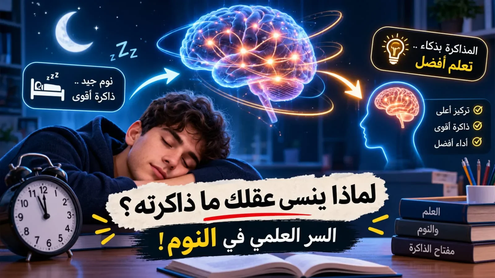 image about لماذا ينسى عقلك ما ذاكرته رغم ساعات الدراسة؟ السر العلمي الذي يحدث أثناء النوم!