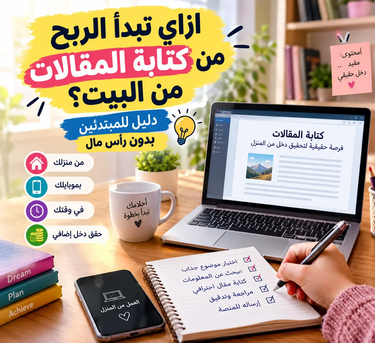 image about  كيفية كتابة المقالات من المنزل