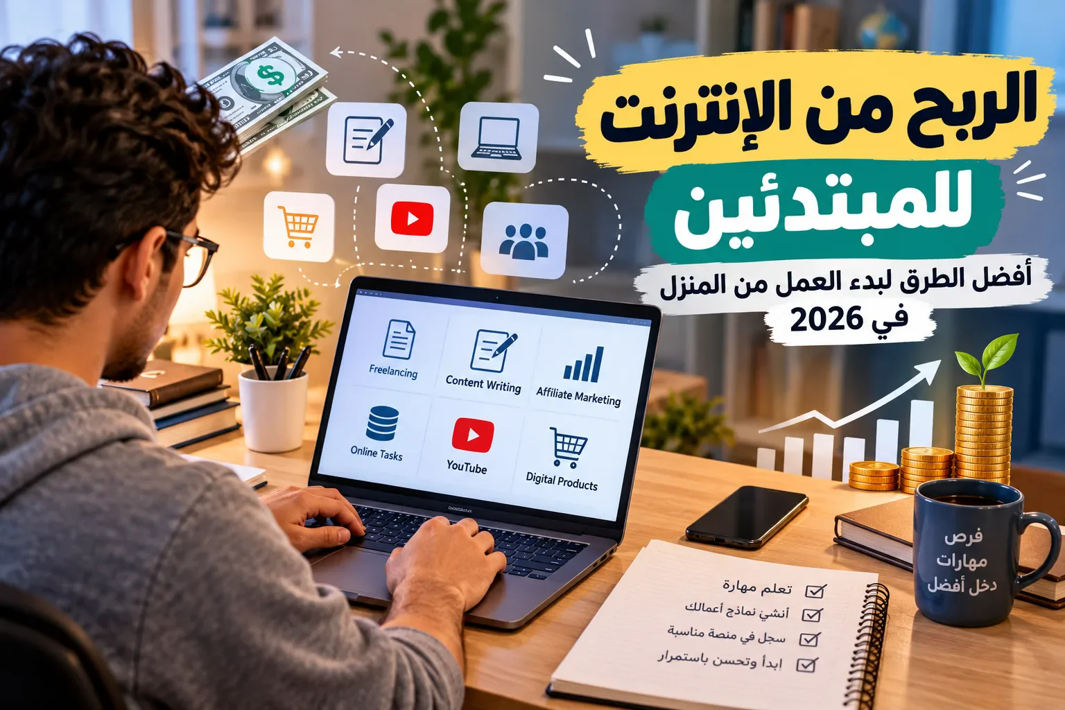 image about الربح من الإنترنت: أفضل الطرق لكسب المال من المنزل للمبتدئين في 2026