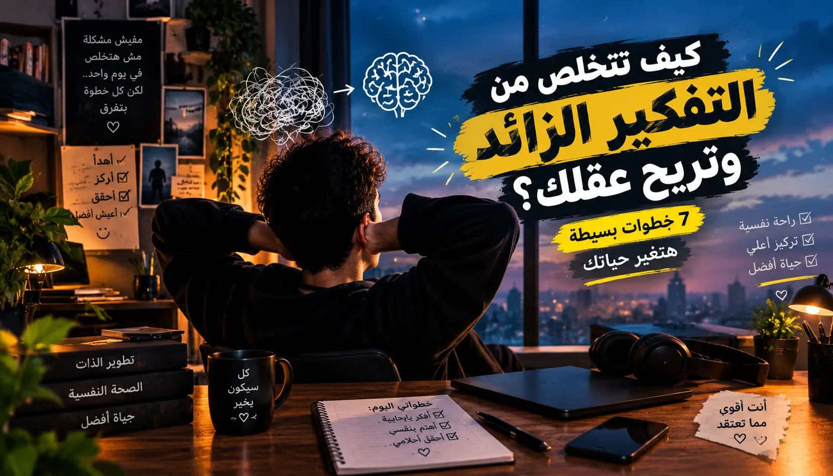 image about كيف تتخلص من التفكير الزائد وتريح عقلك؟ 7 خطوات بسيطة هتغيّر حياتك