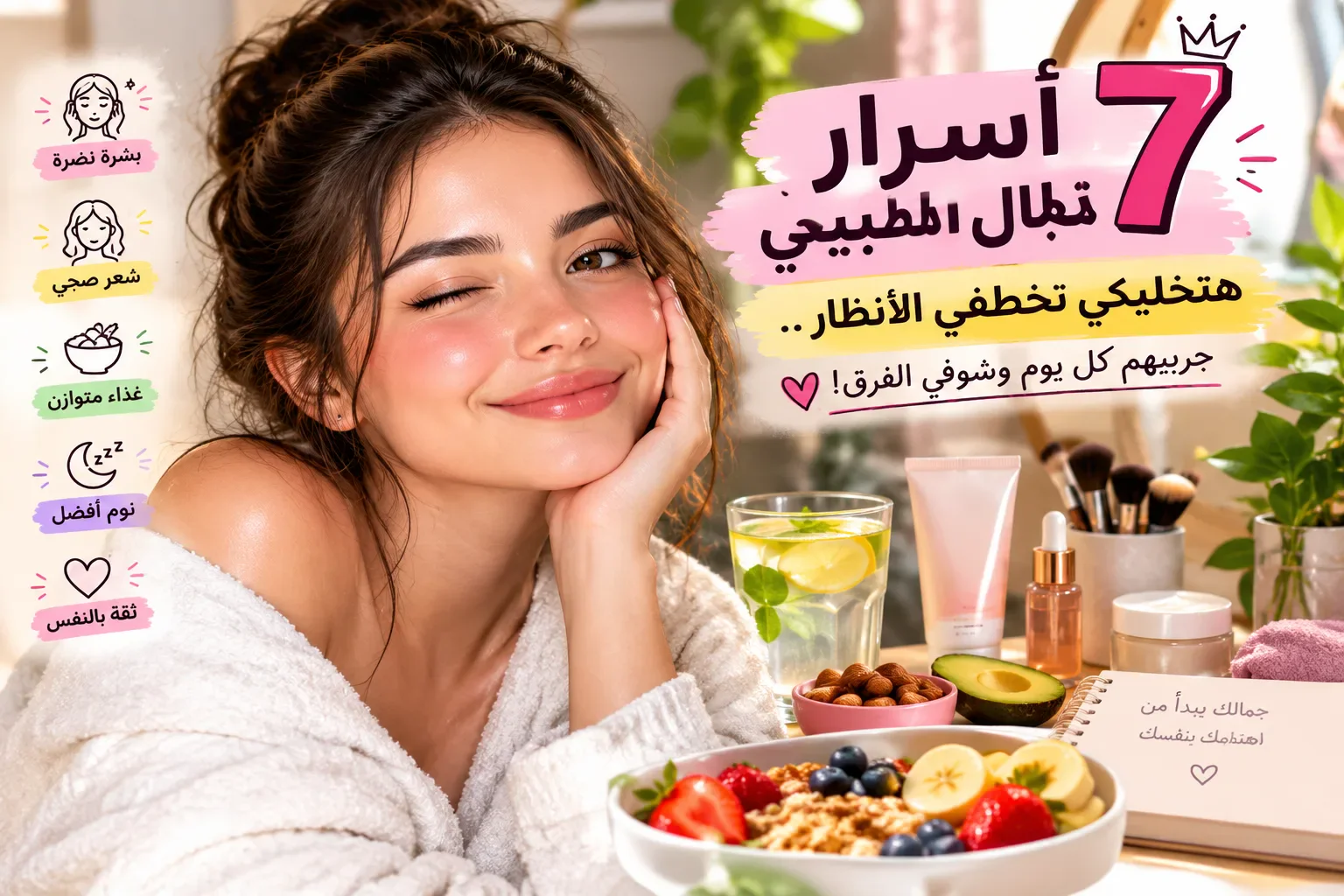 image about 😍 7 أسرار للجمال الطبيعي هتخليكي تخطفي الأنظار.. جربيهم كل يوم وشوفي الفرق! ✨