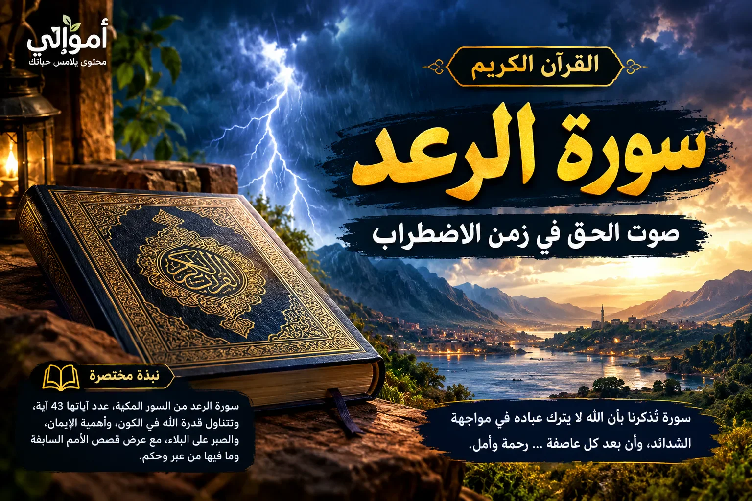 image about سورة الرعد.. آيات تهز القلوب وتكشف عظمة الله وقدرته وتبعث الأمل في النفوس.