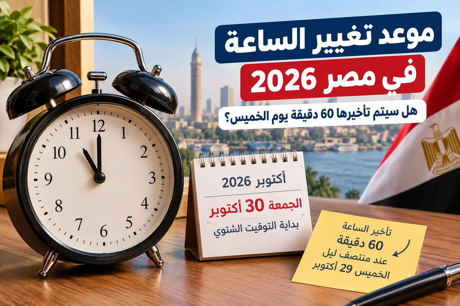 image about موعد تغيير الساعة في مصر 2026.. هل سيتم تأخيرها 60 دقيقة يوم الخميس؟
