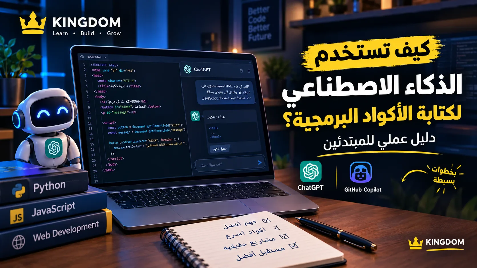 image about كيف تستخدم الذكاء الاصطناعي لكتابة الأكواد البرمجية؟ دليل عملي للمبتدئين