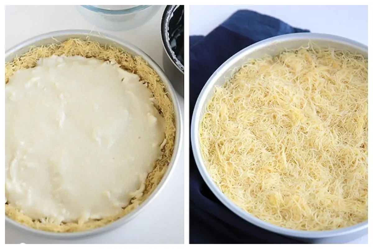 image about طريقة عمل الكنافة بالقشطة في المنزل 🍮 قرمشة ذهبية وحشوة كريمية بمذاق لا يُقاوم