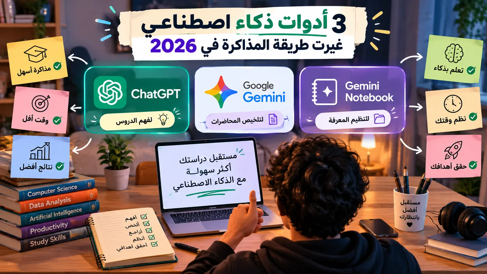 image about أفضل 3 أدوات ذكاء اصطناعي مجانية للطلاب في 2026 لتسهيل المذاكرة