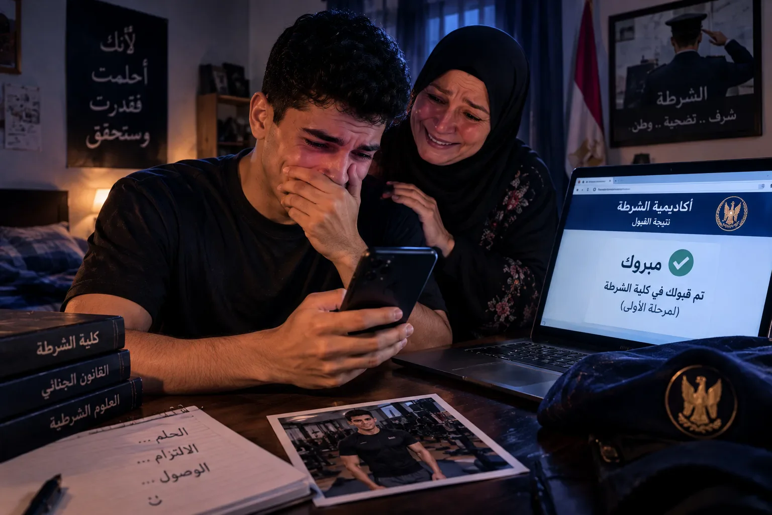 طه دسوقي: مسلسل موضوع عائلي هو وش الخير.. وشخصية حسن تشبهني في الواقع -
بوابة الشروق
كان آدم جالسًا في غرفته عندما ظهرت النتيجة.
فتحها بيد مرتجفة، وراح يبحث عن اسمه بين الأسماء.
مرة…
ومرتين…
ثم توقف فجأة.
اسمه موجود.
لقد اجتاز مراحل القبول، وصار حلم الالتحاق بكلية الشرطة حقيقة.
خرج من غرفته مسرعًا، ونادى أمه.
لم يستطع إكمال جملته من شدة التأثر.
![image about من حلمٍ مستحيل إلى ضابط مباحث.. ملحمة البطل الذي رفض الاستسلام 🔥