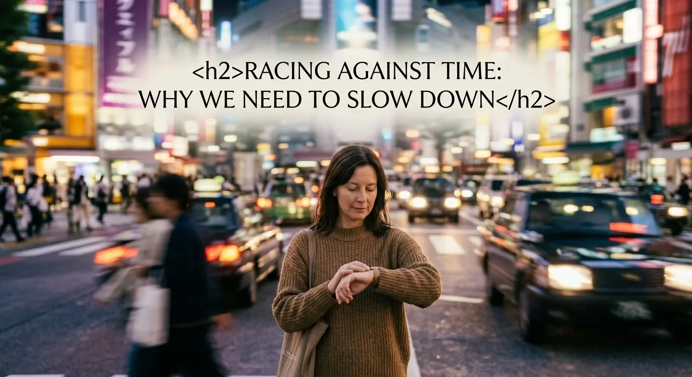 image about Title: Racing Against Time: Why We Need to Slow Down in a Fast-Wired World