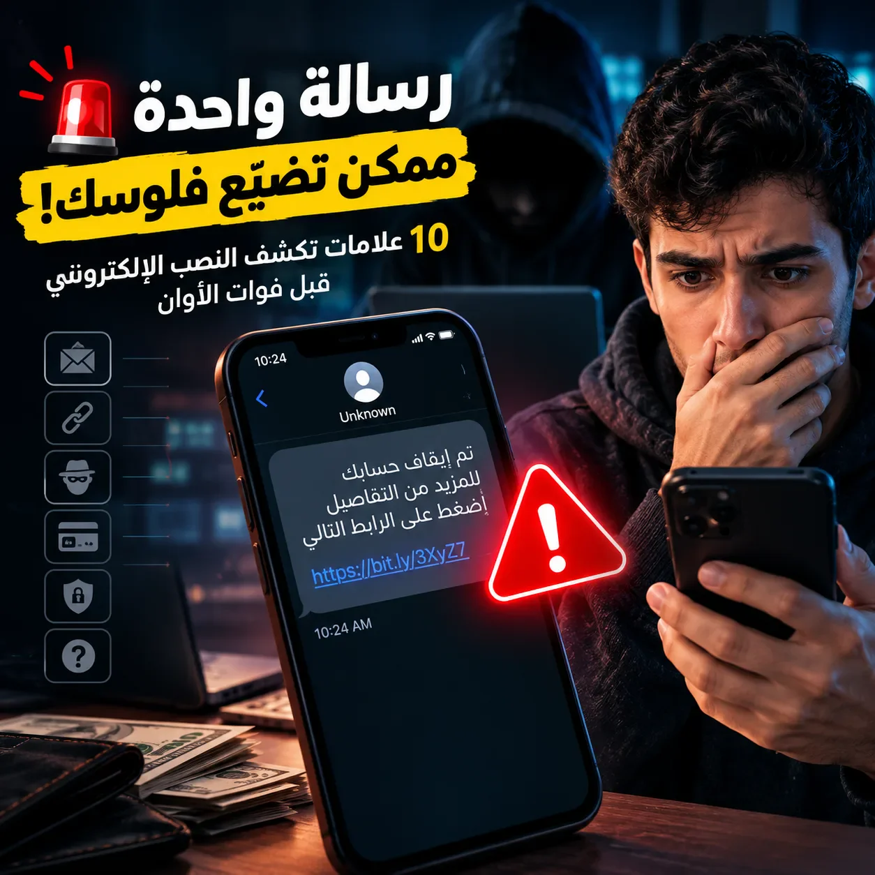image about 🚨 رسالة واحدة ممكن تضيّع فلوسك! 10 علامات تكشف النصب الإلكتروني قبل فوات الأوان