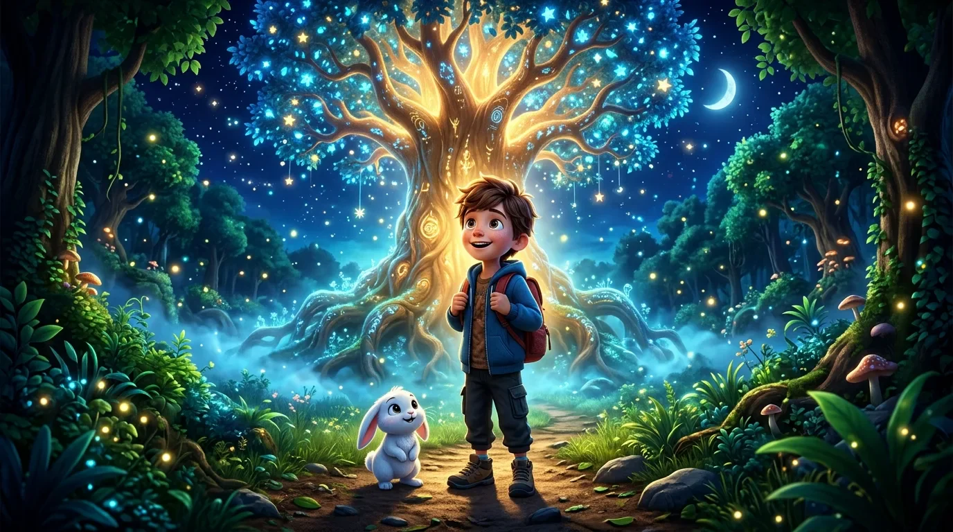 image about سرّ الشجرة التي تضيء في منتصف الليل 🌳✨