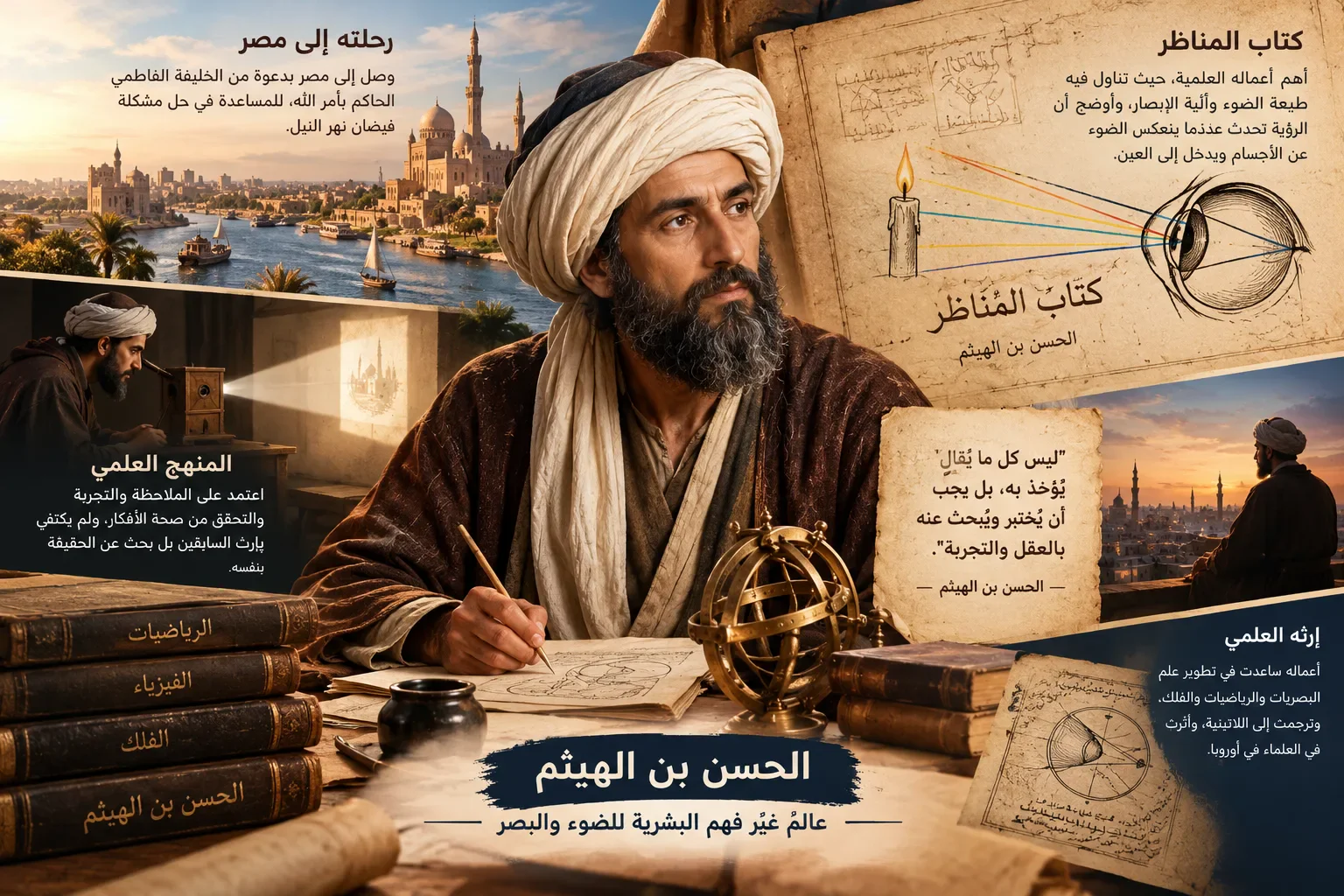 image about الحسن بن الهيثم.. العالم الذي غيّر فهم البشرية للضوء والبصر