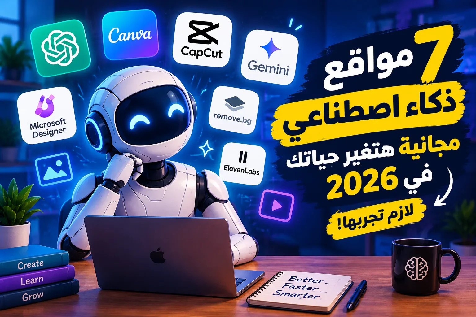 image about 7 مواقع ذكاء اصطناعي مجانية هتغير حياتك في 2026.. لازم تجربها! ا