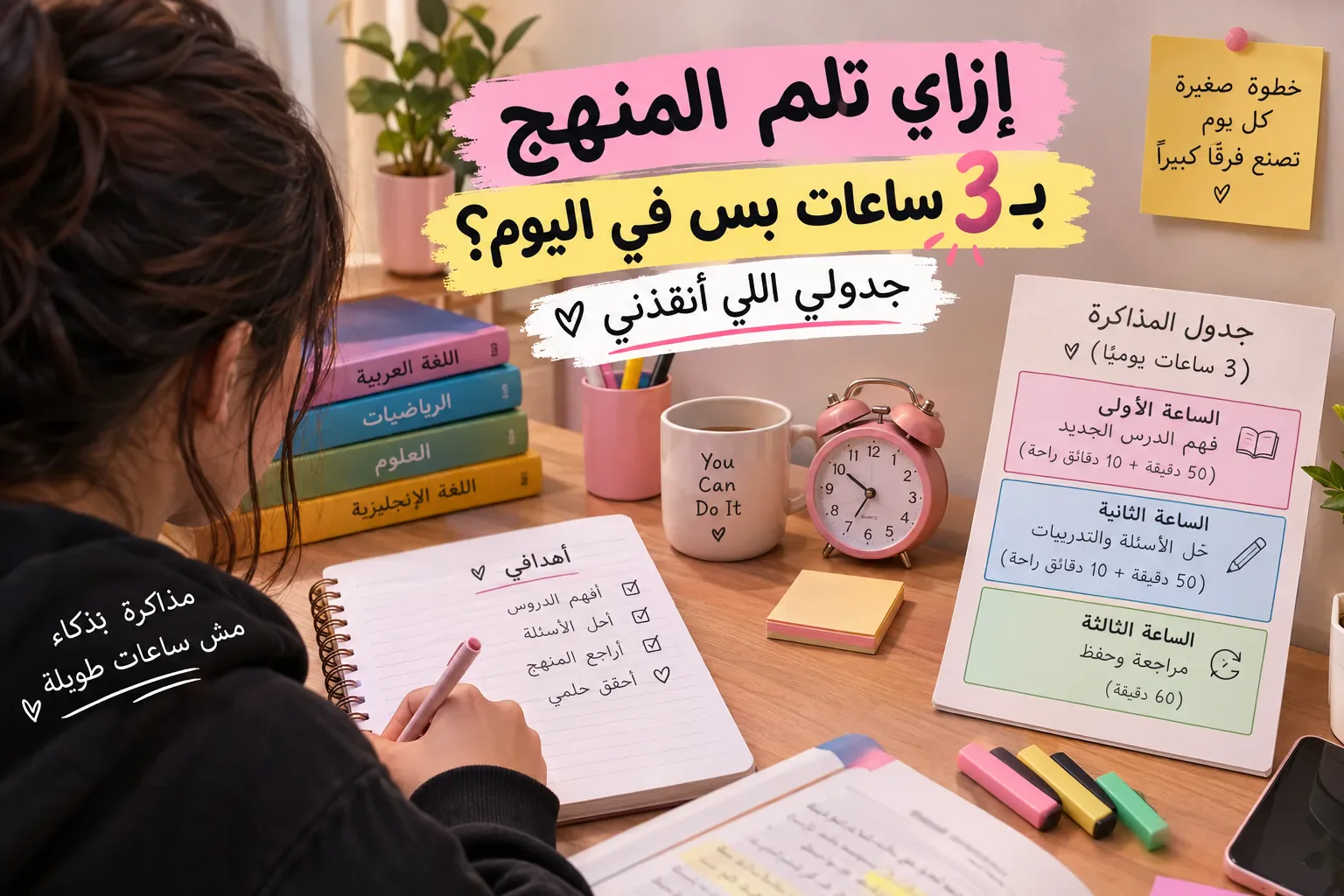 image about إزاي تلم المنهج بـ 3 ساعات بس في اليوم؟ جدولي اللي أنقذني