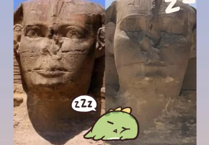 معجزت نوم تمثال ابو الهول وحقيقة الفيديو المنتشر